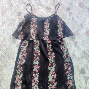 BCBG generation black floral lace dress size medium